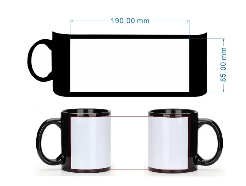 Caneca Colorida De Cerâmica Com Tarja Branca Resinada para Sublimação.
